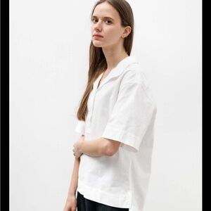 Everlane White Short Sleeve Utility Shirt